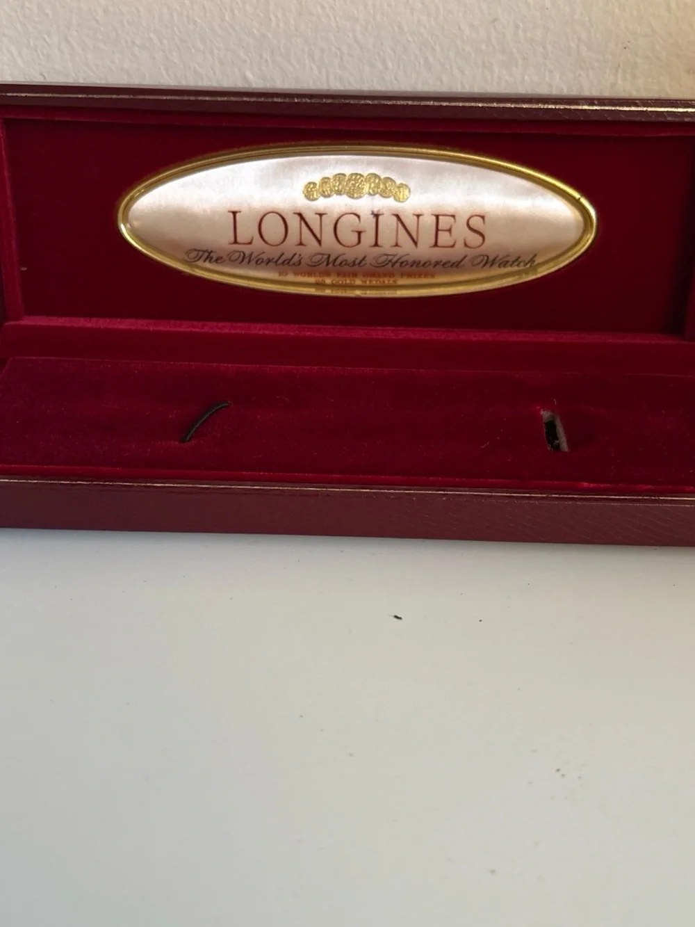 Longines Red Velvet Watch Presentation Box vintage 1960